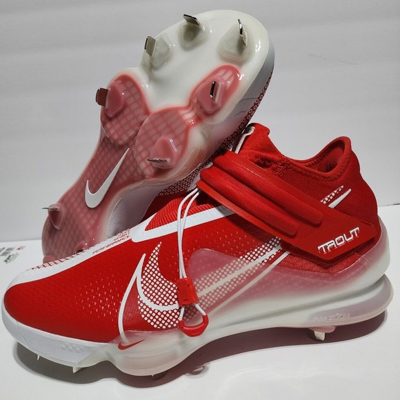 New Men Nike Force Zoom Mike Trout 7 Baseball Cleats Red White CI3134-602 Sz 14 - Picture 1 of 12